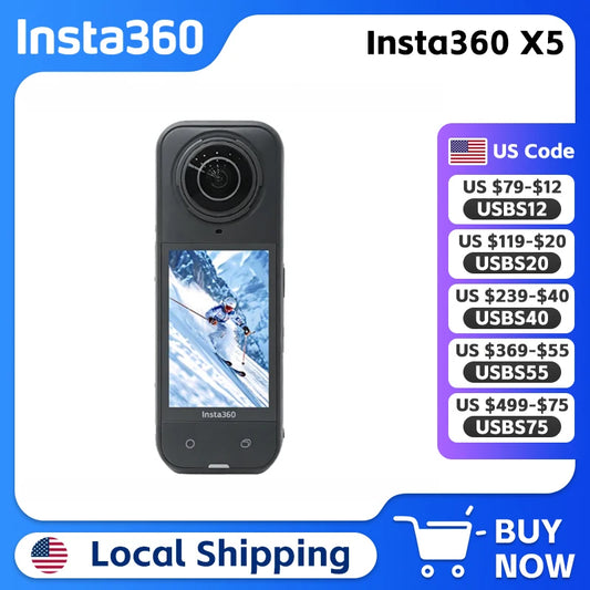 Insta360 X5 8K 30fps 360 Video Camera With Replaceable Lenses