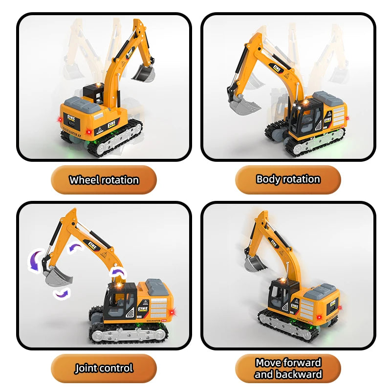 2026New Full-Scale Mini Excavator Tipper Truck 1:64 Remote Control Engineering Vehicle Mini Forklift Birthday Gift Toy RC Trucks