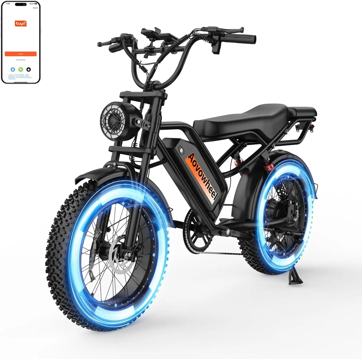 AOVOPRO 1500W Fat Tire Electric Bike For Off Road Riding