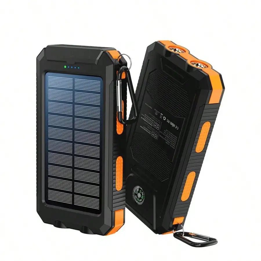 Solar Power Bank Charger With USB C And LED Flashlight