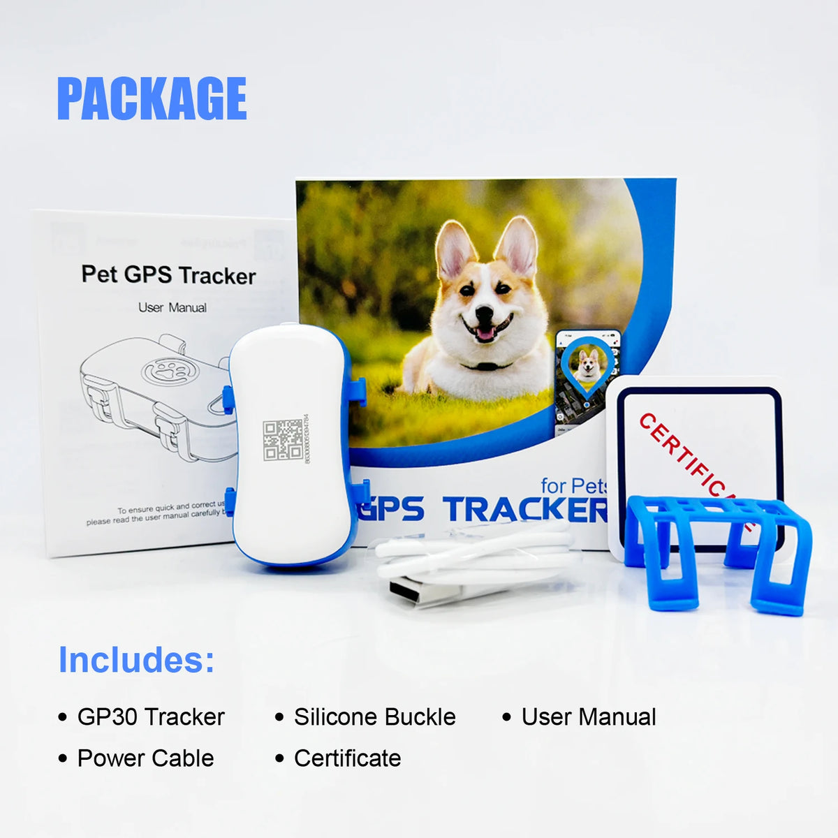 Wanwaytech Rechargeable 4G GPS Pet Tracker With Built In Sim