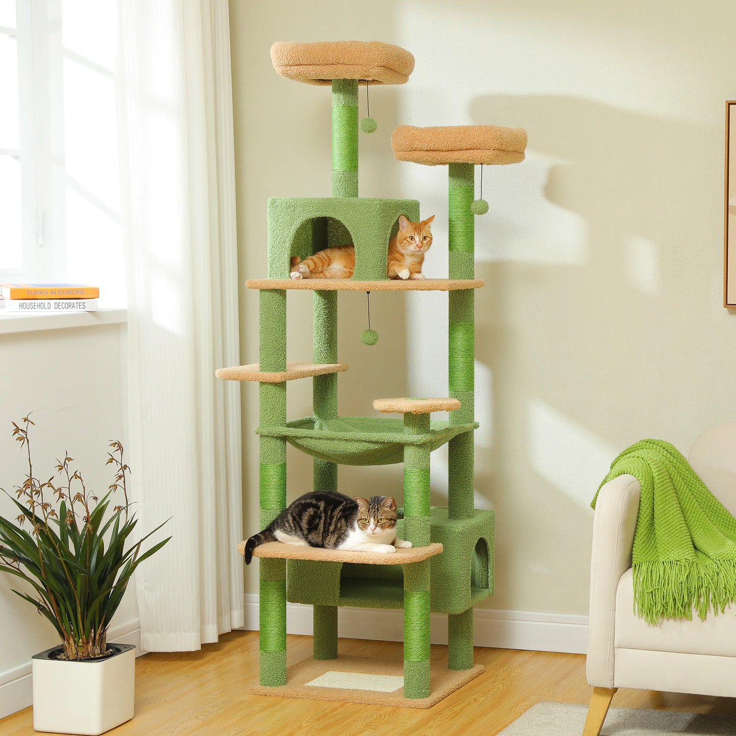 PEQULTICN Multi Level Cat Tree Tower With Scratching Posts