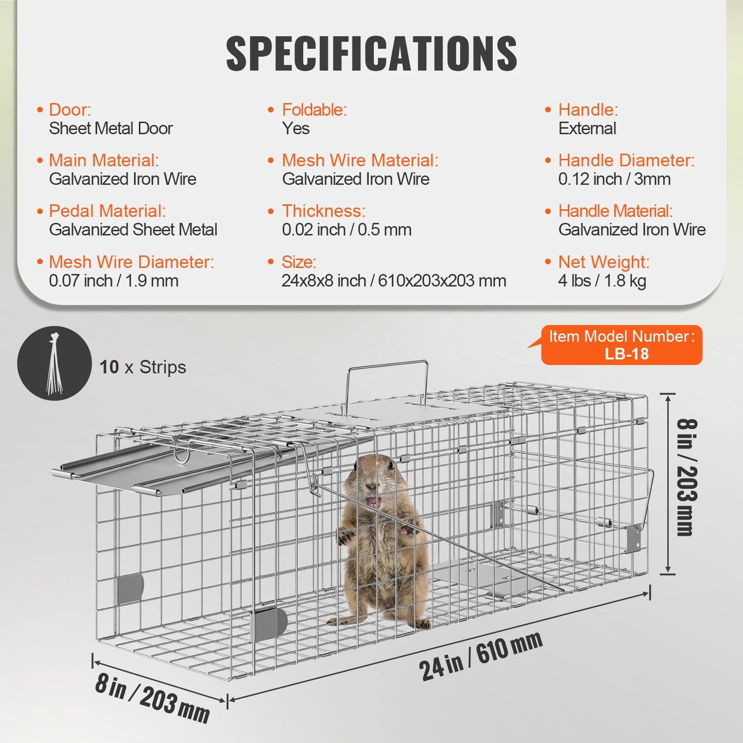 SucceBuy Live Animal Cage Trap Folding With Handle