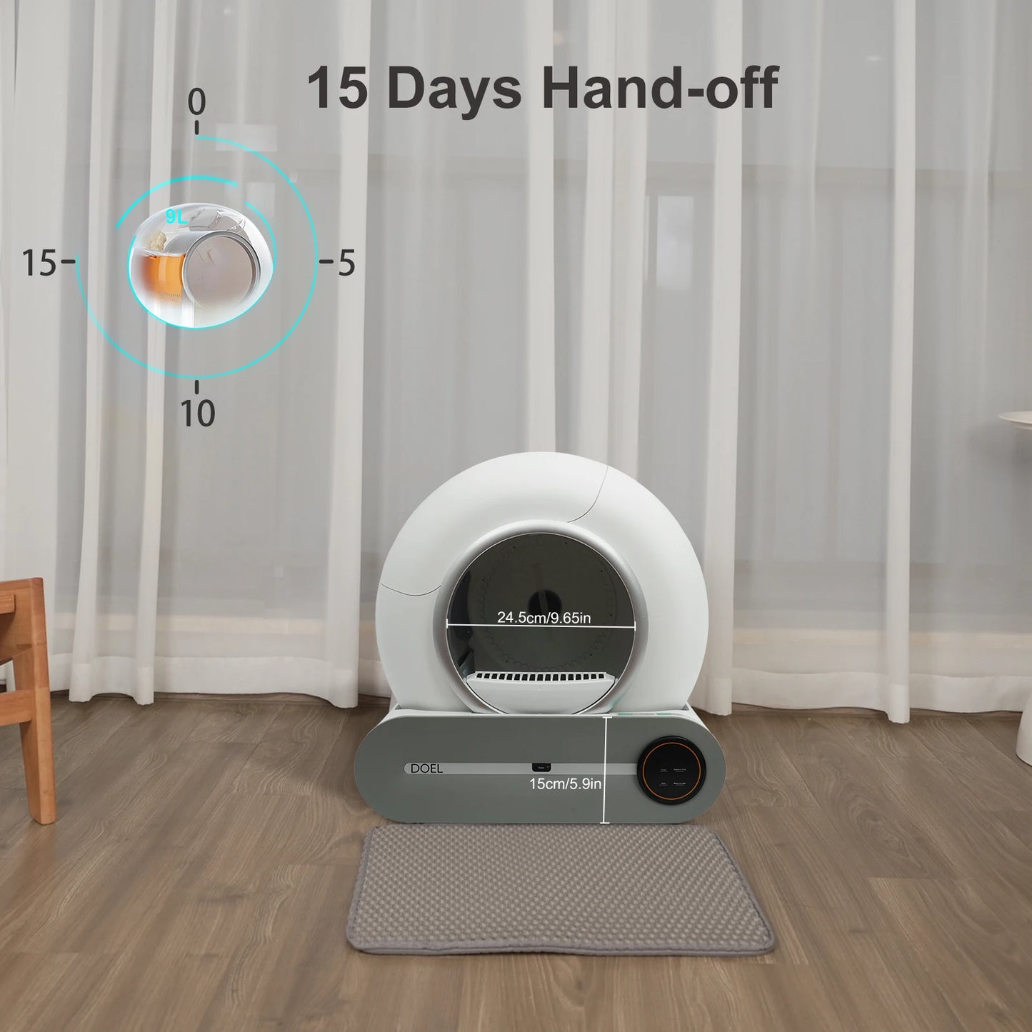 DOEL Self Cleaning Cat Litter Box With WiFi App Control