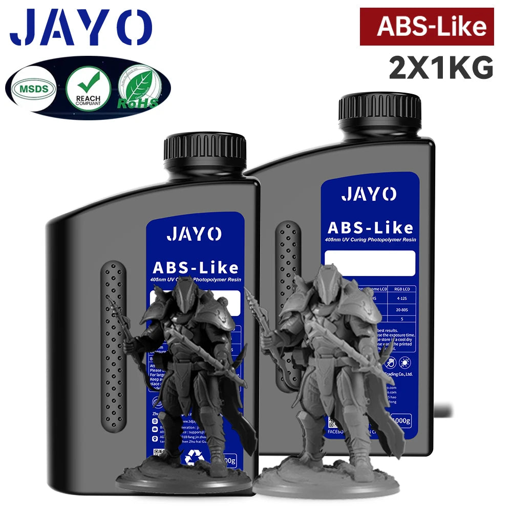 JAYO Standard /ABS-Like/ Water Wash 3D Printer UV Resin 405nm 2 Bottles For LCD 3D Printer Material For Printing Easy to Print