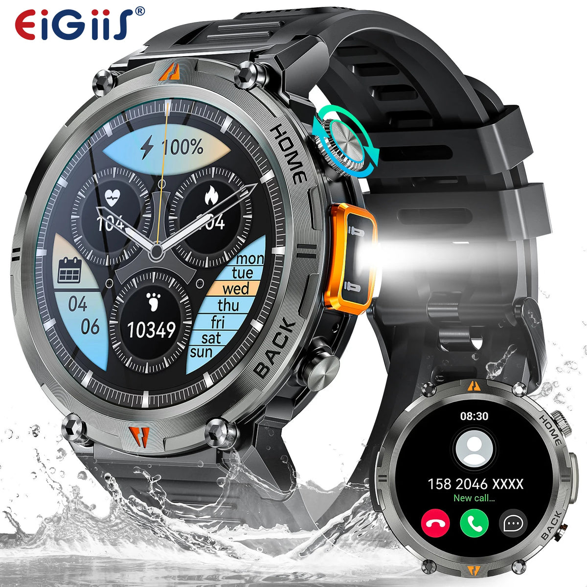 Eigiiis Ke3 Bluetooth Call Smartwatch With Heart Rate Tracking