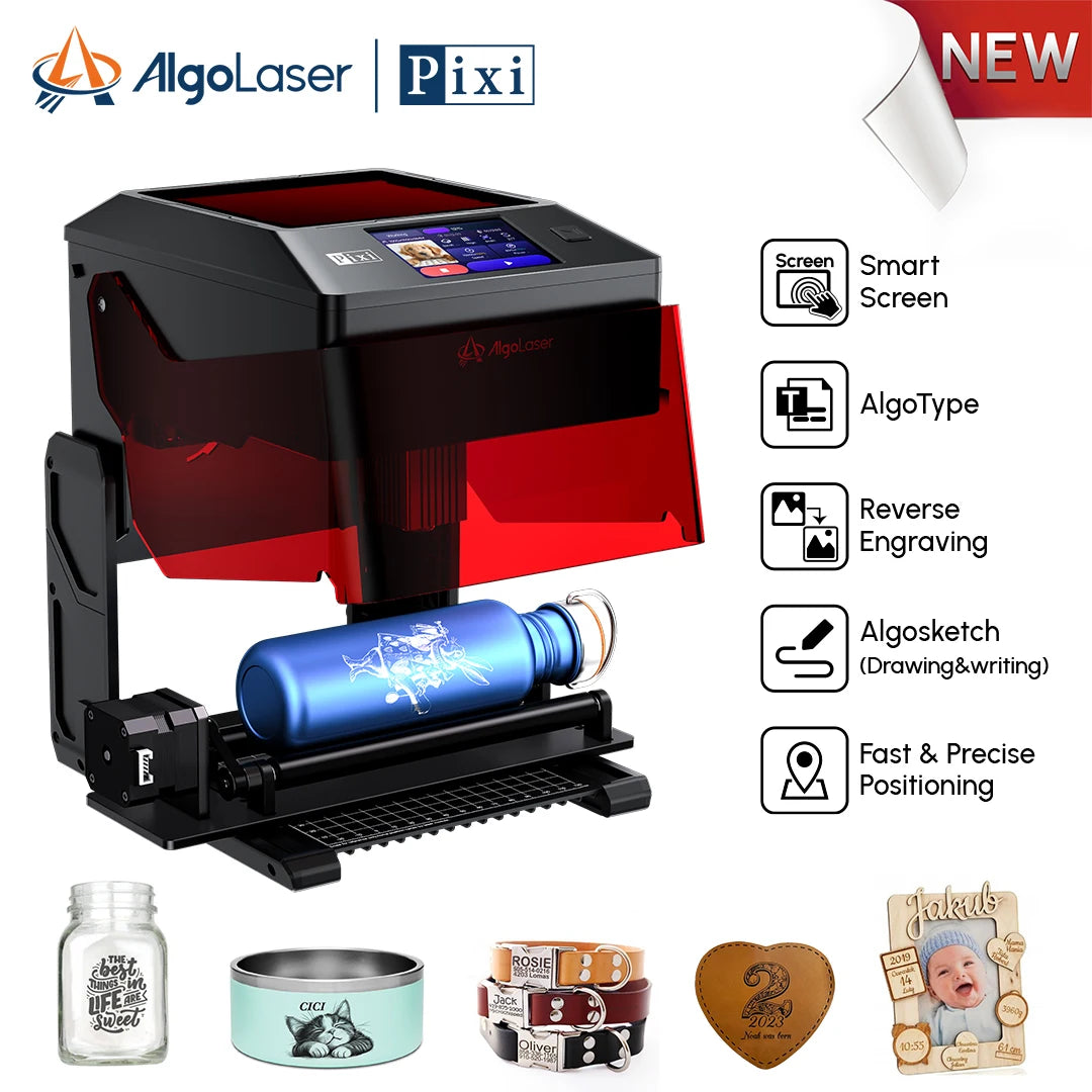 AlgoLaser PIXI Laser Engraver Portable 3 To 10W Power With 3.5 Inch Touch
