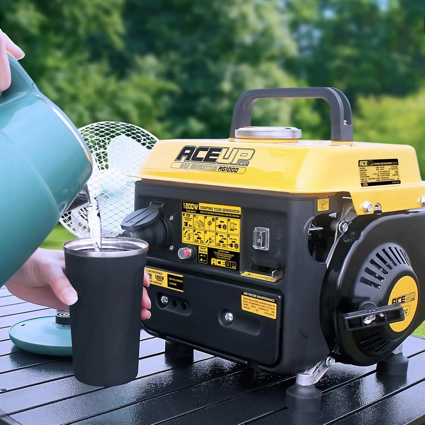 1200W Portable Gas Generator, Lightweight Camping Power, EPA Compliant