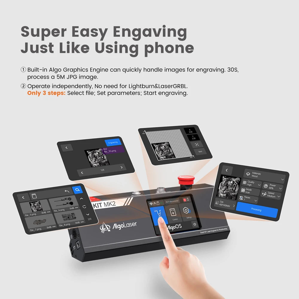 AlgoLaserCNC CNC Laser Cutter Engraver With WiFi And Offline PWM