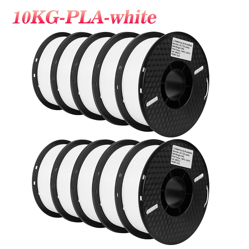 KINGROON 10KG PLA Filament PETG 3D Filament 1.75mm For 3D Printer Filament 10 Rolls/Set Mixed Colors and Materials FDM Printing Fast Ship