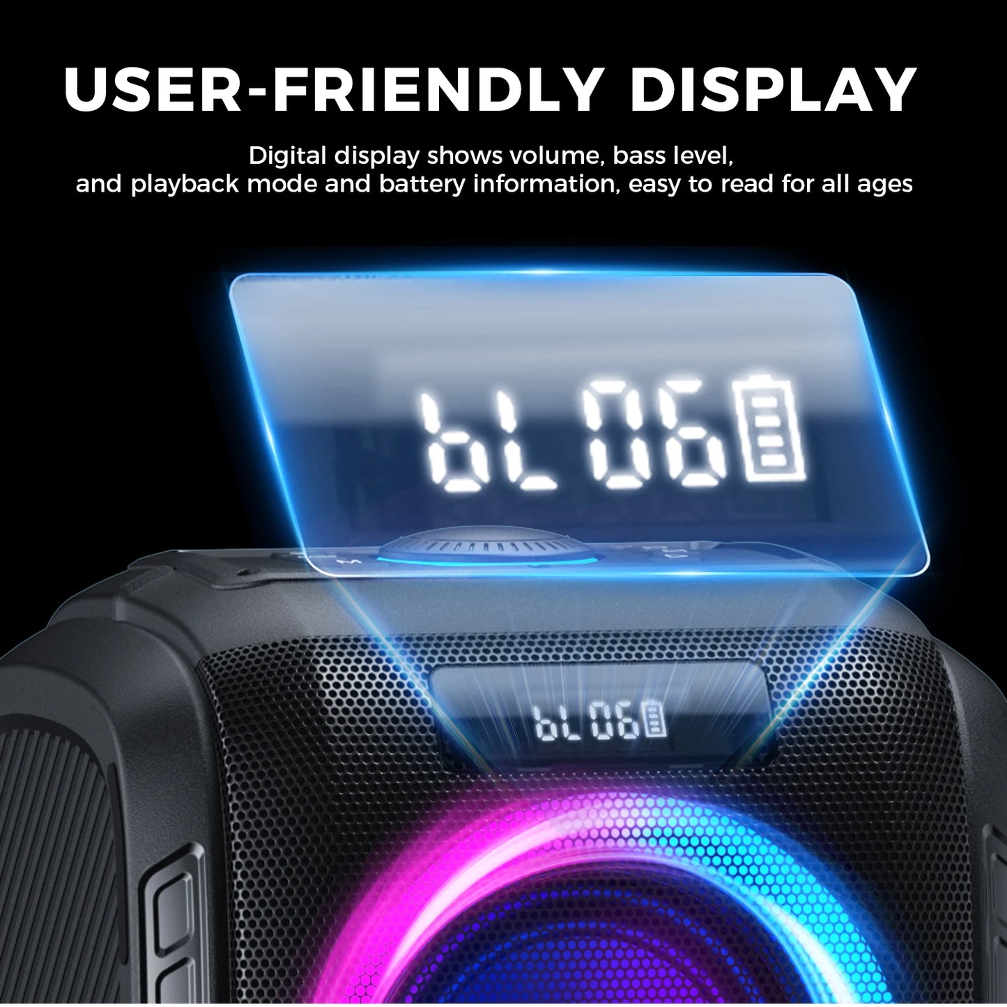 W-King 250W Peak Bluetooth Party Speaker With 120dB Bass