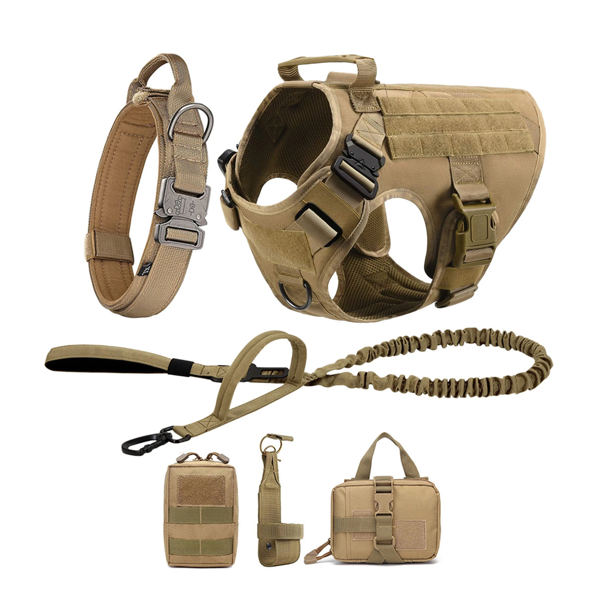PetraVel Tactical Dog Harness Vest With Molle Pouches