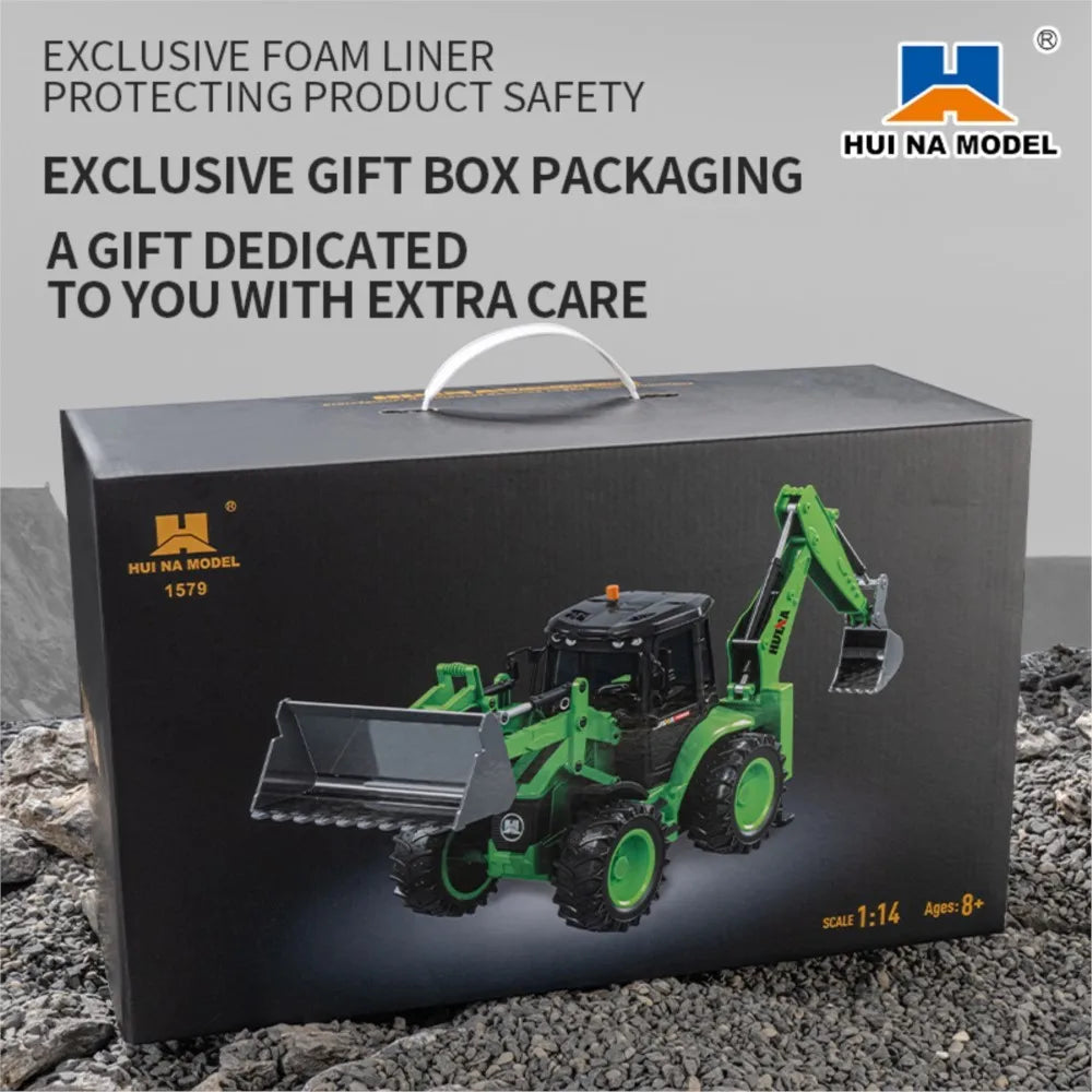 Huina Remote Control Backhoe Excavator Rc Construction Truck Toy