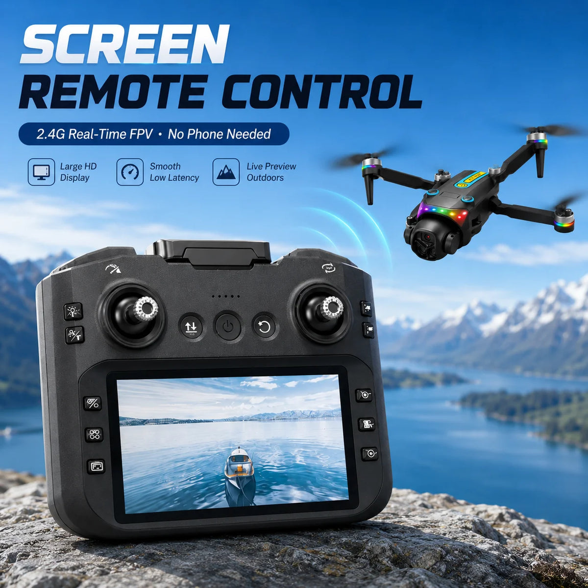 ZNLYRION RC Drone Optical Flow Headless Mode 360 Stunt Roll