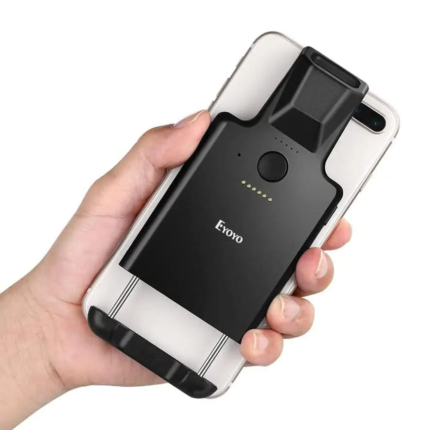 Eyoyo 1D 2D Bluetooth Barcode Scanner Back Clip Design Wireless Portable QR Code Reader for Fast Scanning UPC ISBN PDF417 Data Matrix Bar Codes Works with iPhone iPad