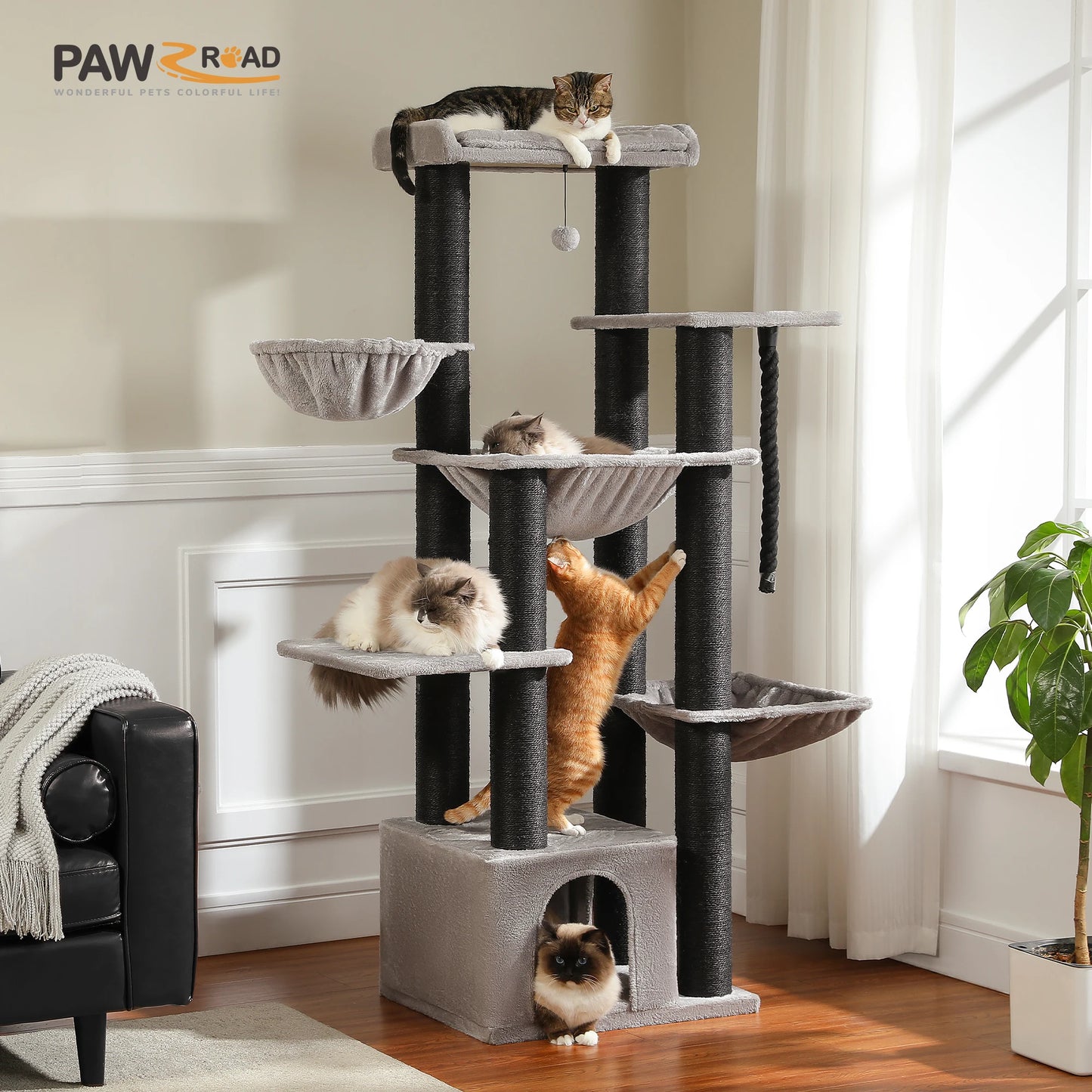 PAWZ Road Cat Tree With Multiple Levels And Perches