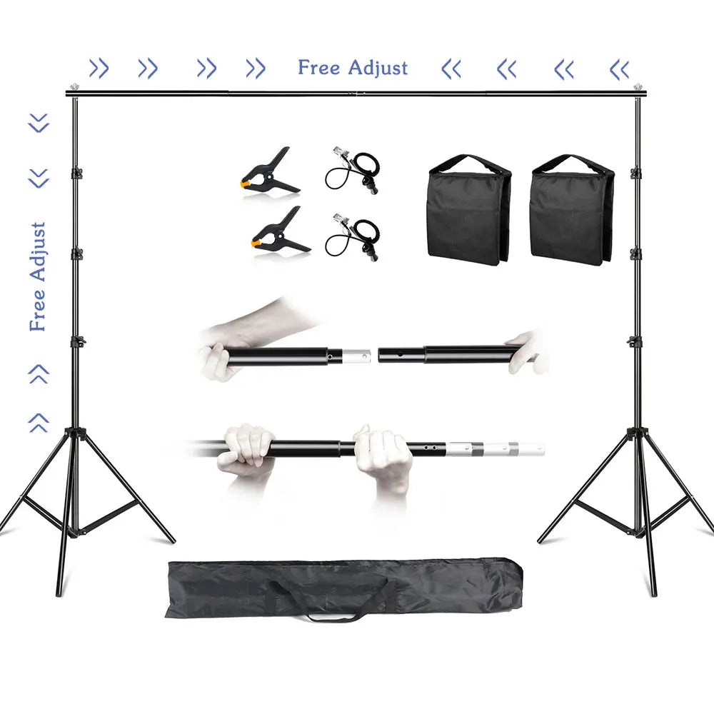 SH Studio Backdrop Stand Telescopic Support With Carry Bag