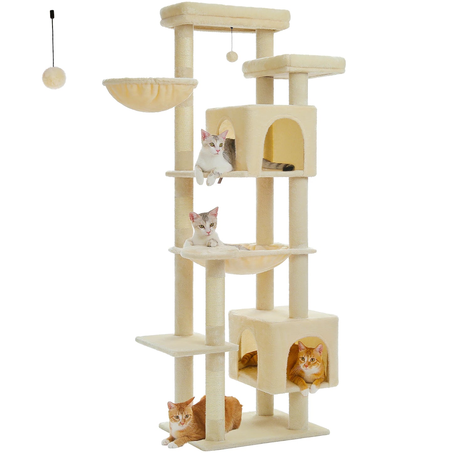PEQULTICN Indoor Multi Level Cat Tree With Scratching Posts
