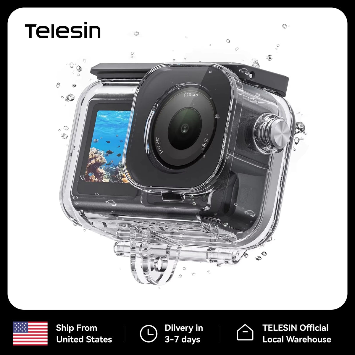 Telesin Waterproof Case For DJI Osmo Action 6 Underwater Housing