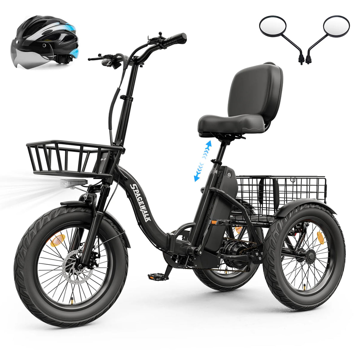 Spacewalk Electric Trike With Foldable Frame And Fat Tires