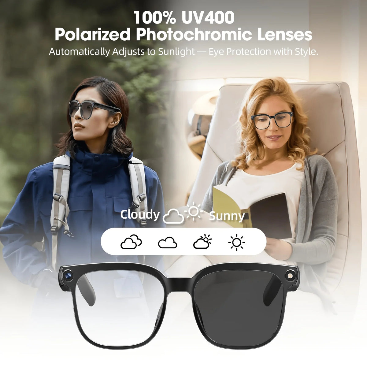 Smart Camera Glasses With Realtime Translation And Bluetooth
