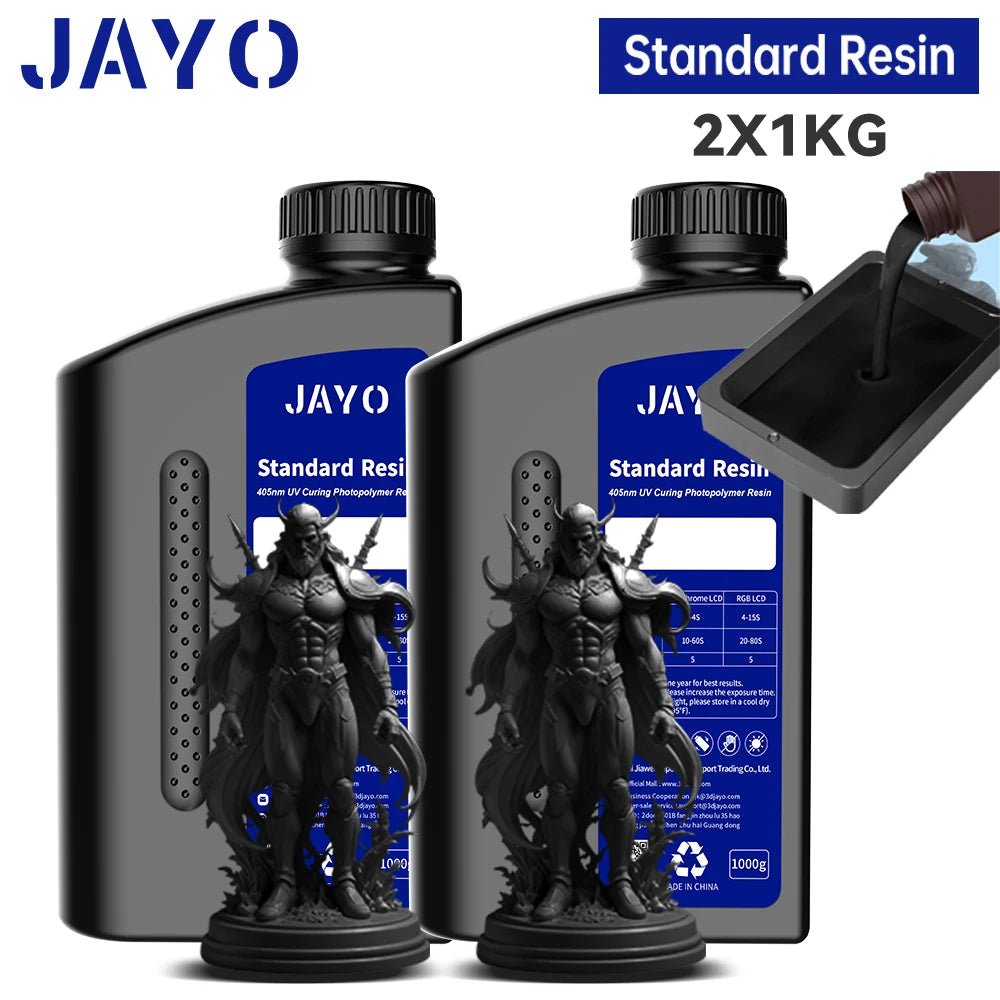 JAYO Standard /ABS-Like/ Water Wash 3D Printer UV Resin 405nm 2 Bottles For LCD 3D Printer Material For Printing Easy to Print