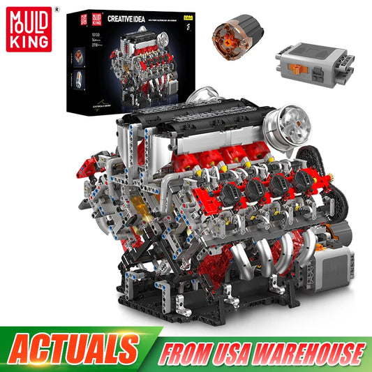 Mould King F488 Supercar V8 Engine Building Block Set
