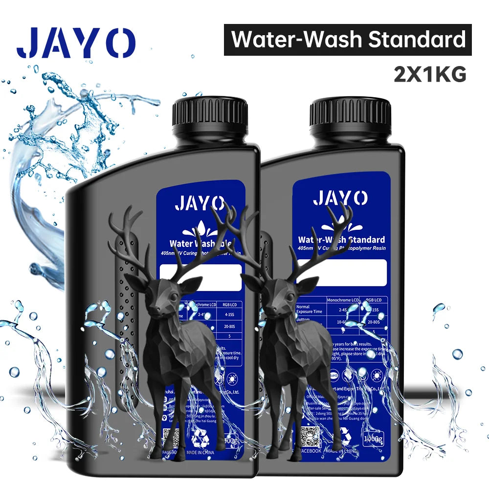 JAYO Standard /ABS-Like/ Water Wash 3D Printer UV Resin 405nm 2 Bottles For LCD 3D Printer Material For Printing Easy to Print