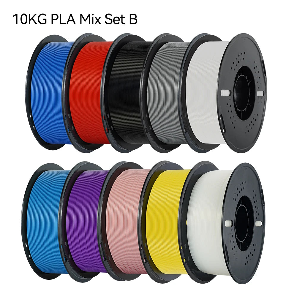 KINGROON 10KG PLA Filament PETG 3D Filament 1.75mm For 3D Printer Filament 10 Rolls/Set Mixed Colors and Materials FDM Printing Fast Ship