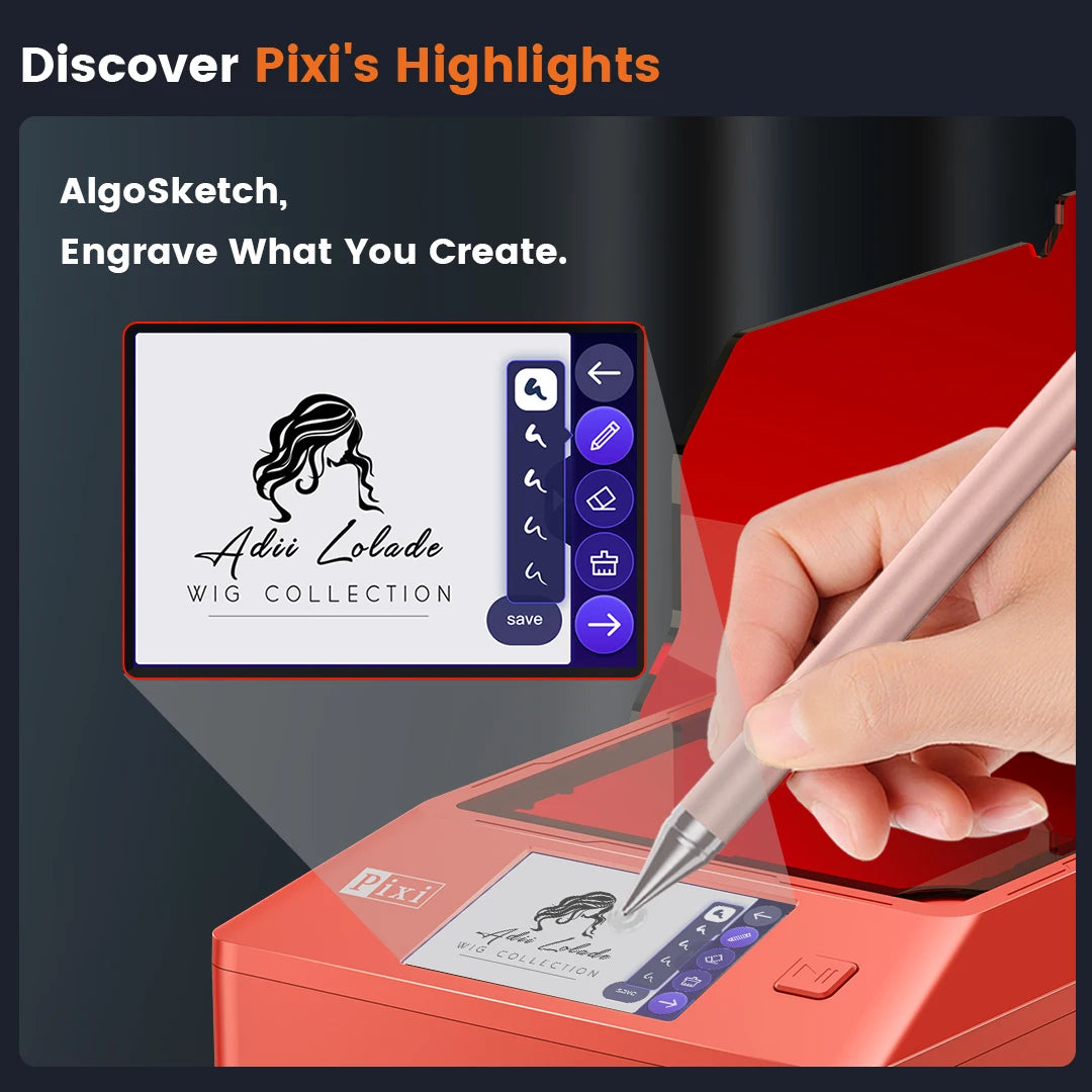 AlgoLaser PIXI Laser Engraver Portable 3 To 10W Power With 3.5 Inch Touch
