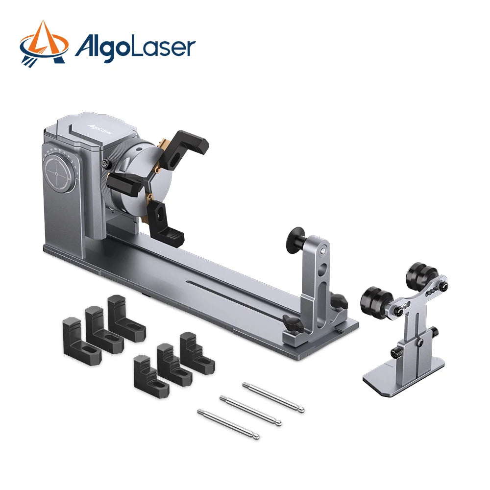 AlgoLaser Engraver Rotary Roller Rotary Chuck for 4 in-1 Multi-Functional Laser Rotary Roller Y-axis Jaw Chuck for Engraving