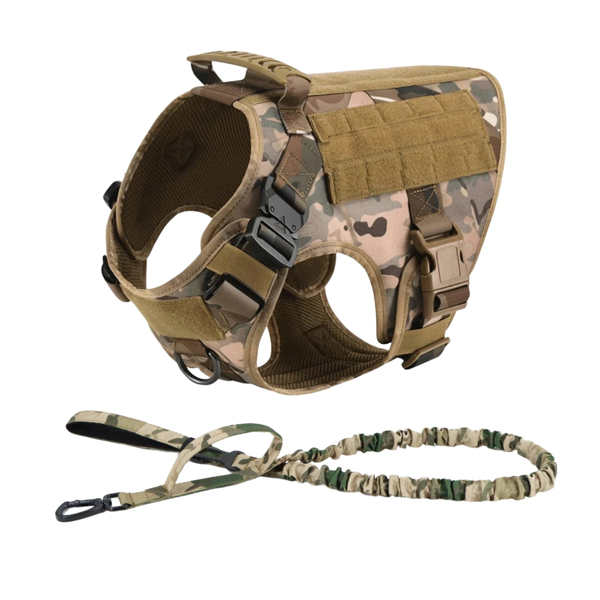 PetraVel Tactical Dog Harness Vest With Molle Pouches