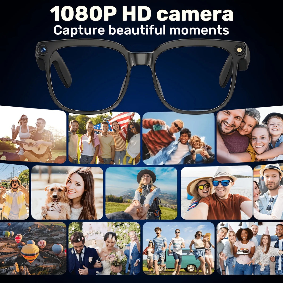 Smart Camera Glasses With Realtime Translation And Bluetooth
