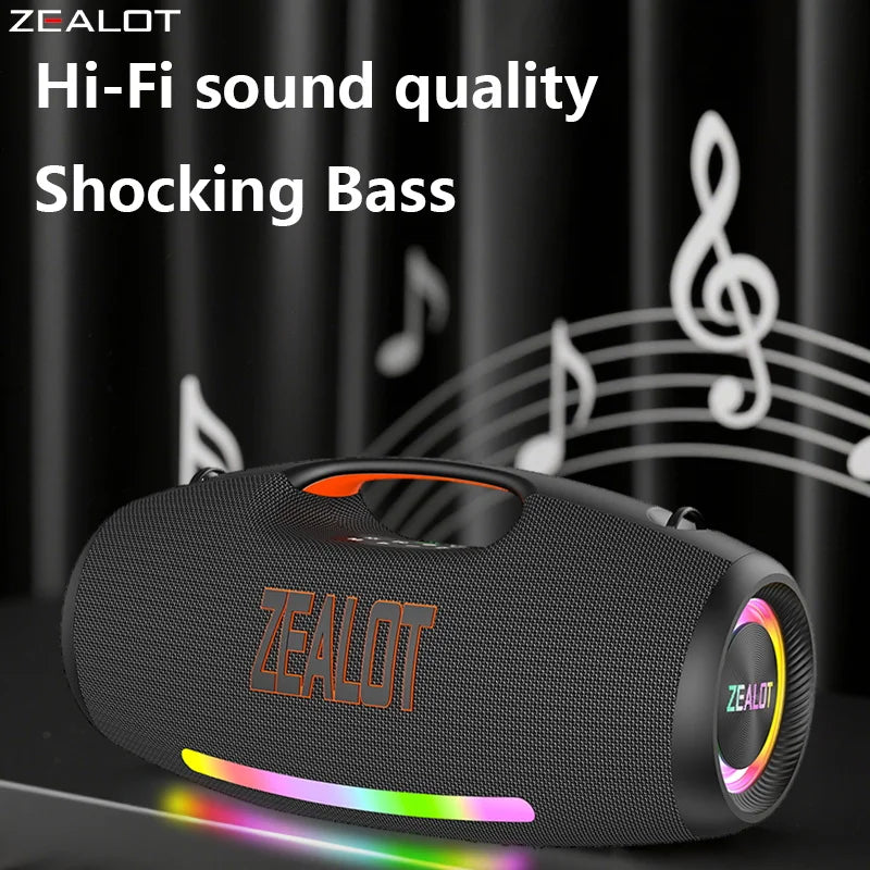 ZEALOT-S89 Portable Bluetooth Speaker 400W,Powerful Subwoofer, Outdoor Waterproof Speaker, Party Wireless Speaker, 20-Hour Playtime, LED Lights