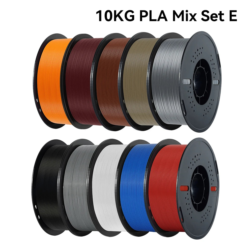 KINGROON 10KG PLA Filament PETG 3D Filament 1.75mm For 3D Printer Filament 10 Rolls/Set Mixed Colors and Materials FDM Printing Fast Ship