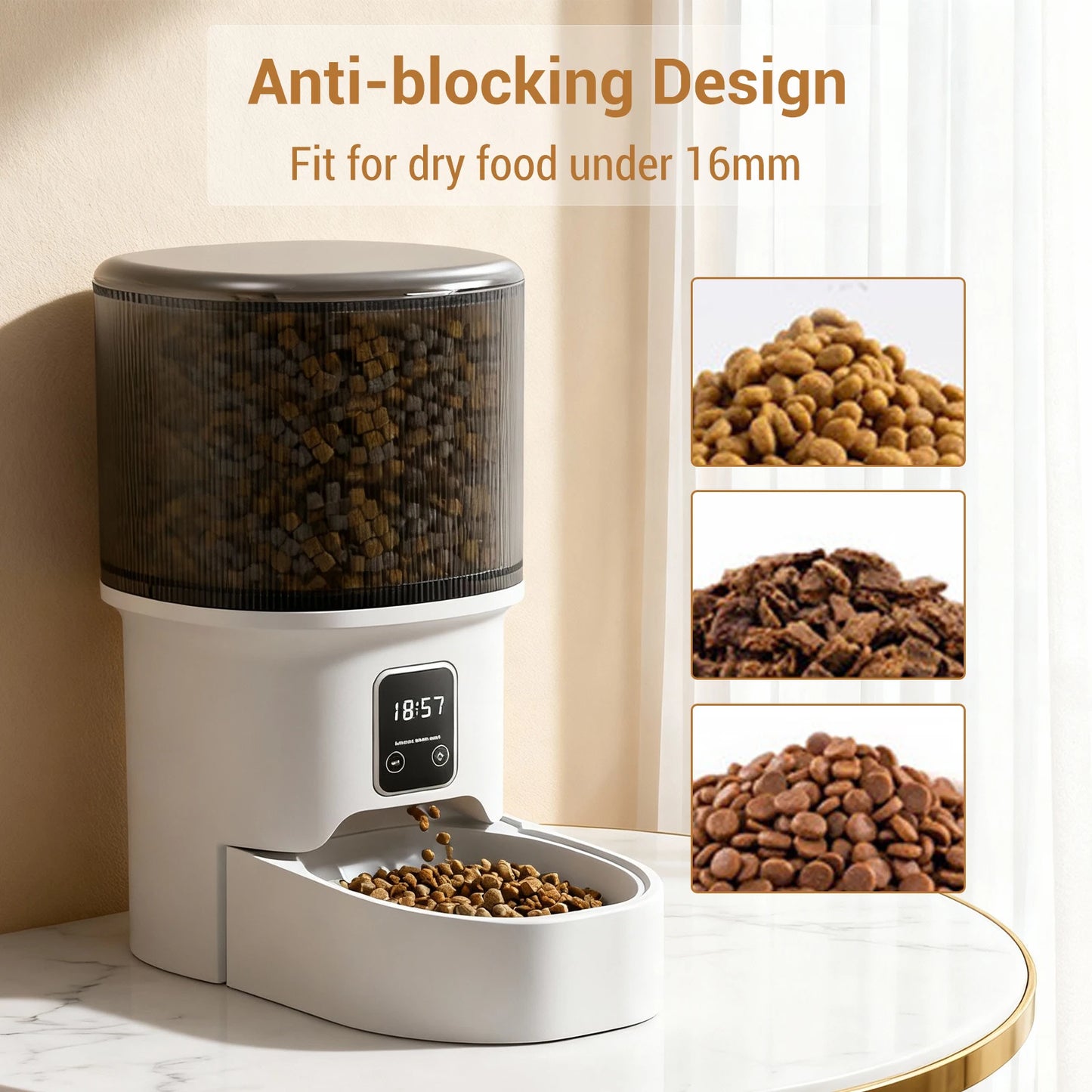 HiMISS Programmable Automatic Pet Feeder for Small Dogs and Cats
