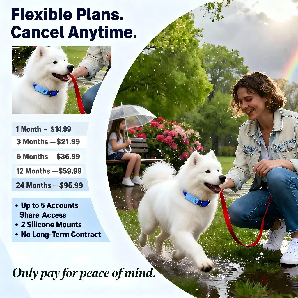 Wanwaytech Rechargeable 4G GPS Pet Tracker With Built In Sim
