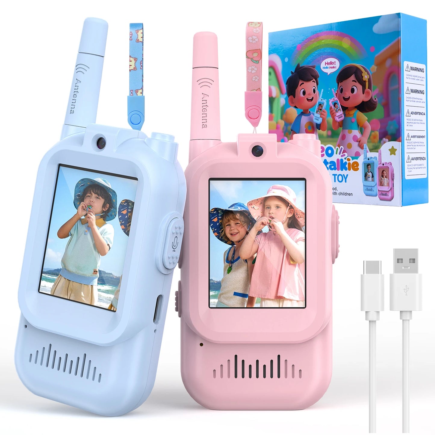 NONECN Kids Video Walkie Talkies 2 Pack With HD Camera