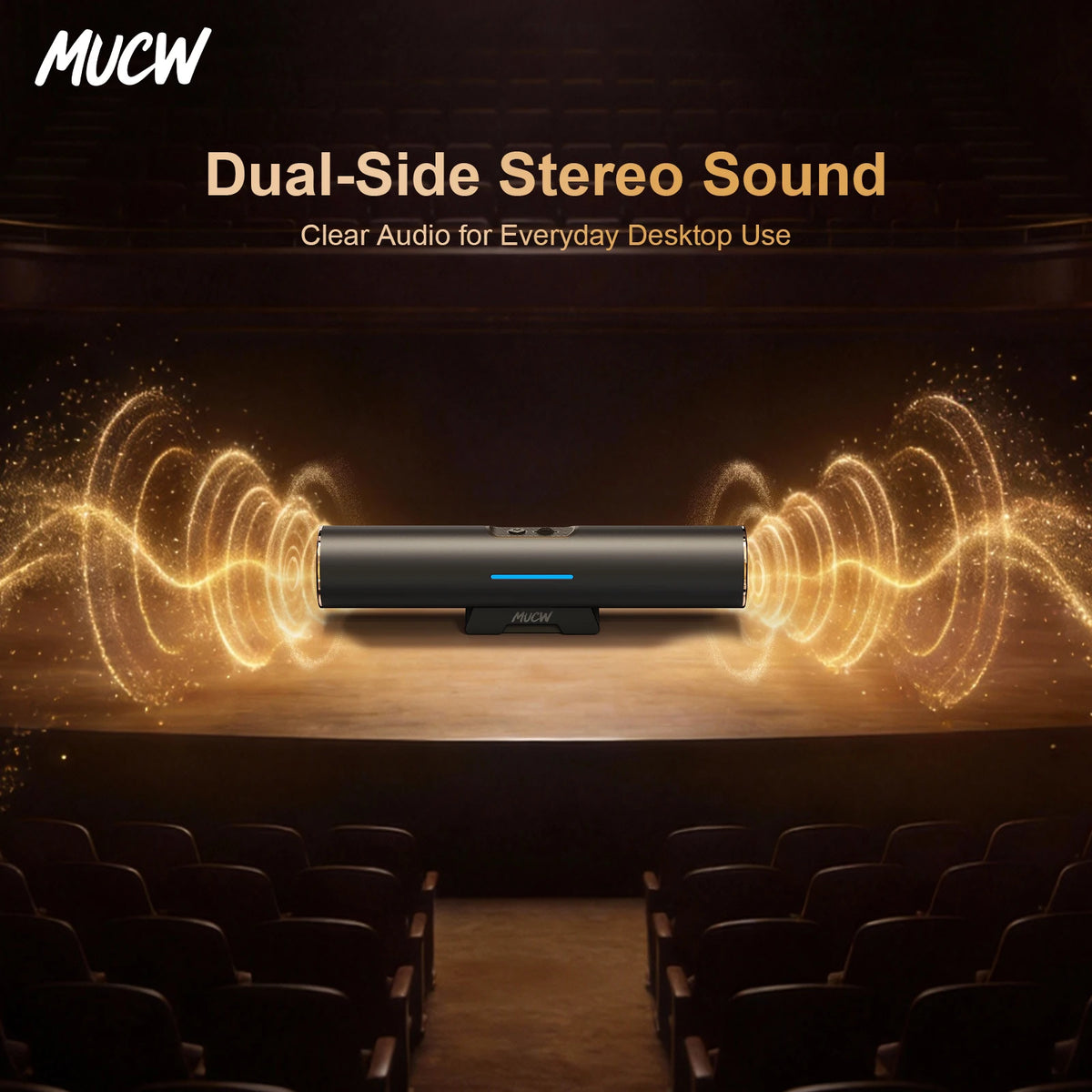 MUCW USB C Monitor Clip On Stereo Soundbar Speakers