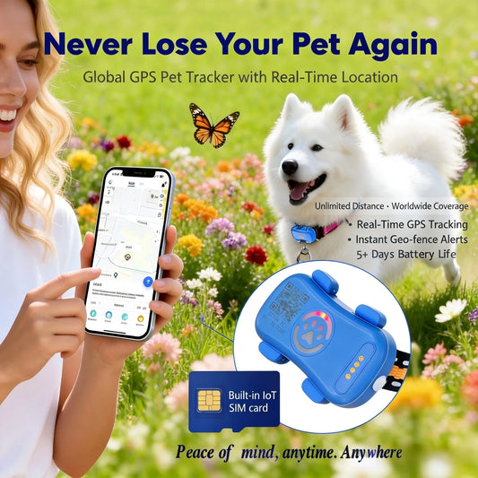 Wanwaytech Rechargeable 4G GPS Pet Tracker With Built In Sim
