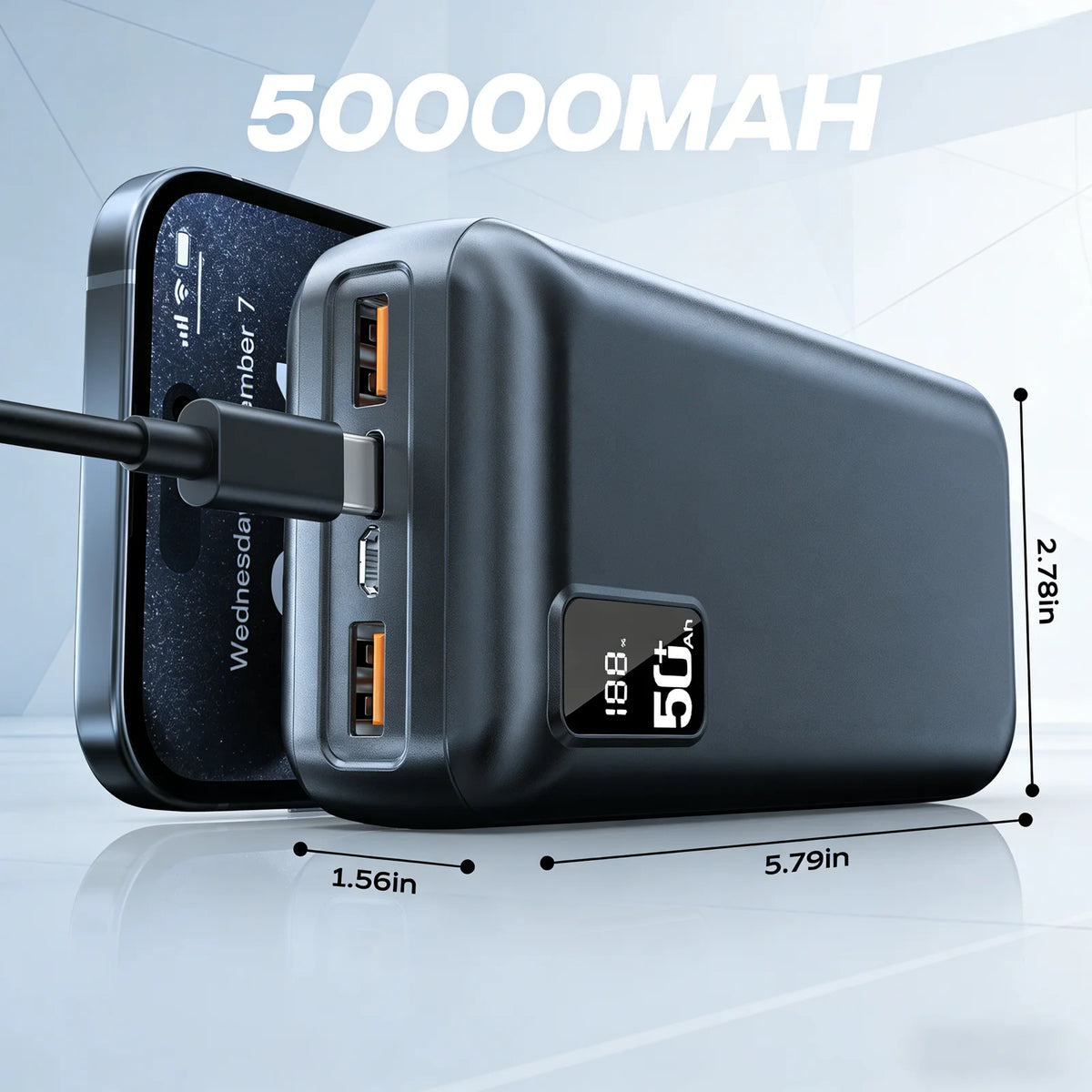 Hganus Portable Fast Charging Power Bank with Digital Display