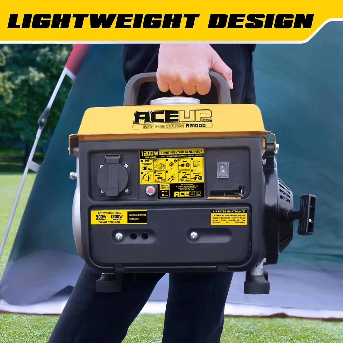1200W Portable Gas Generator, Lightweight Camping Power, EPA Compliant