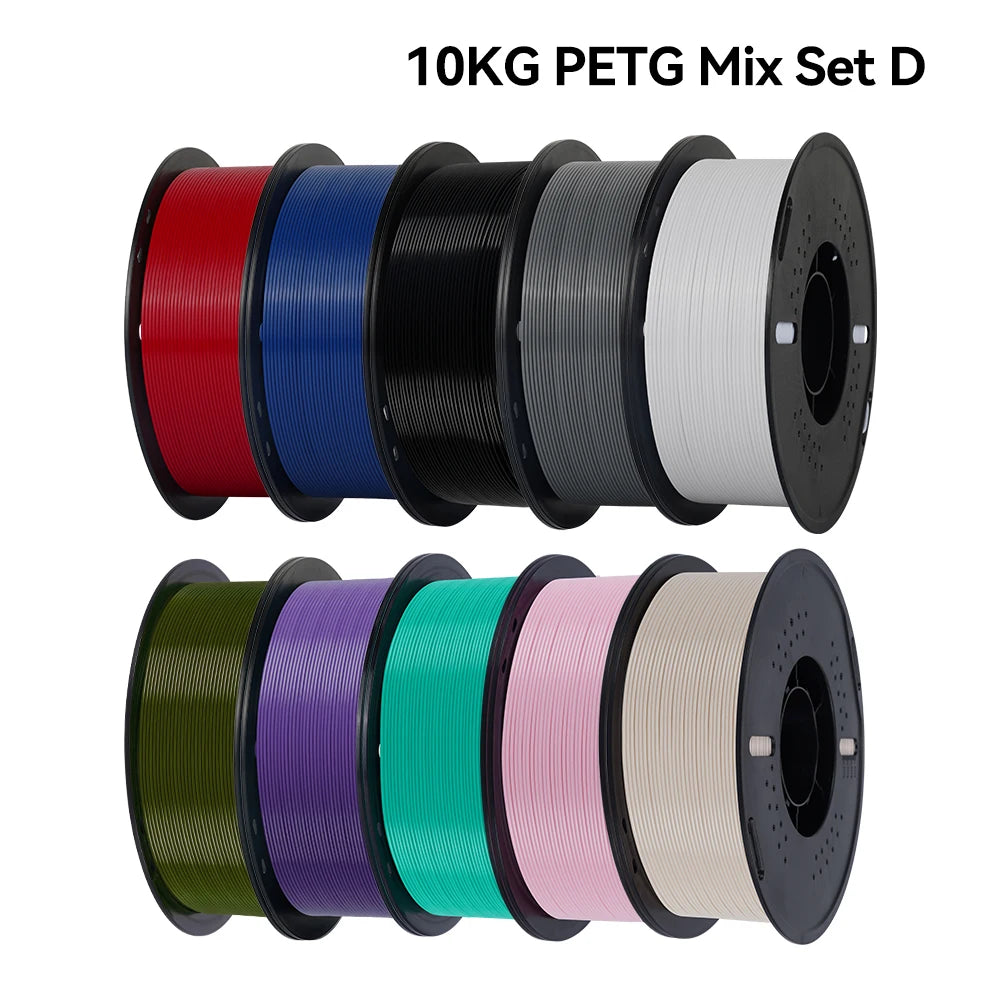 KINGROON 10KG PLA Filament PETG 3D Filament 1.75mm For 3D Printer Filament 10 Rolls/Set Mixed Colors and Materials FDM Printing Fast Ship