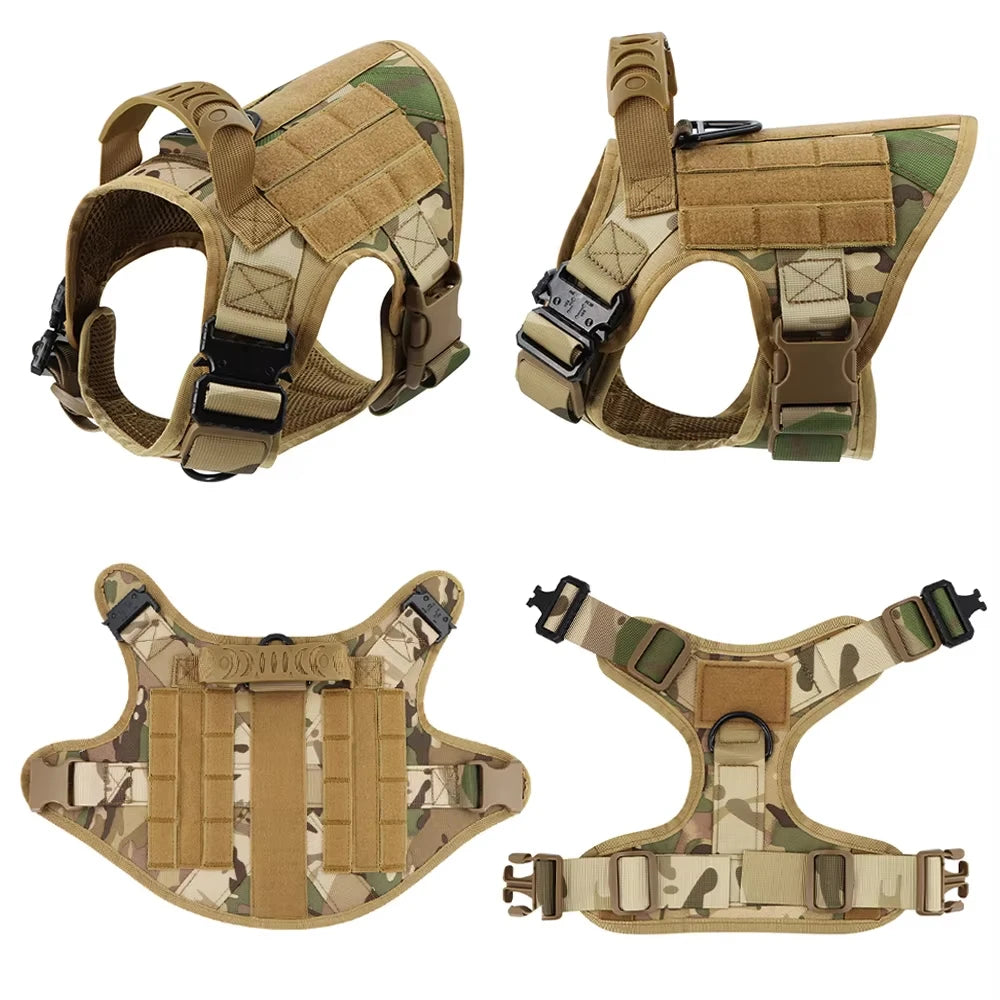 PetraVel Tactical Dog Harness Vest Set With Training Accessories
