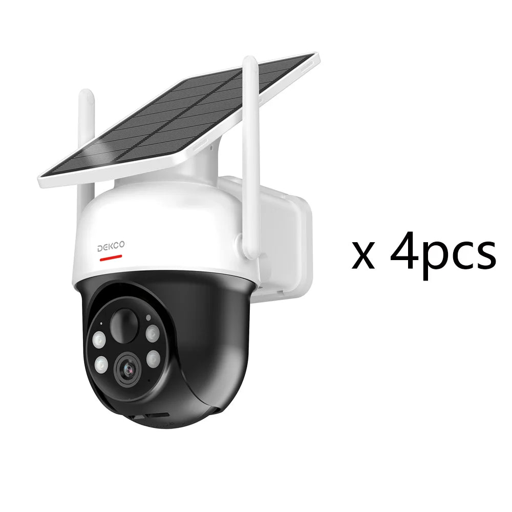 Dekco 3MP Solar Wireless Security Camera With Night Vision