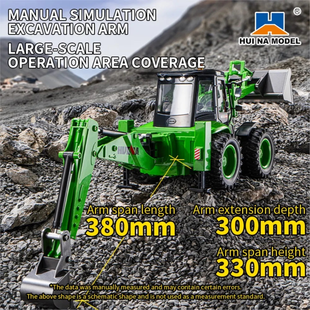 Huina Remote Control Backhoe Excavator Rc Construction Truck Toy