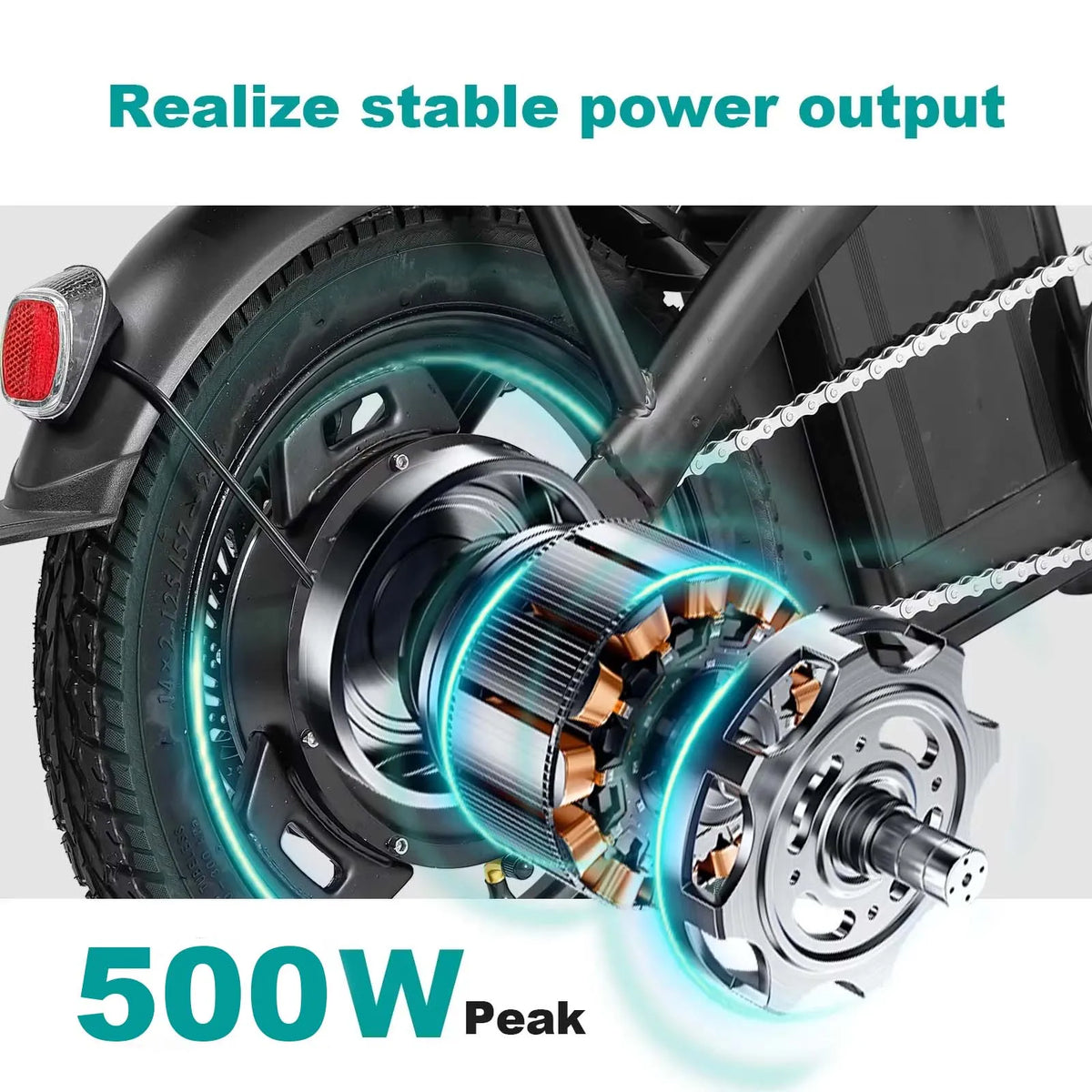 Terrosor Folding Electric Bike With 48V Detachable Battery