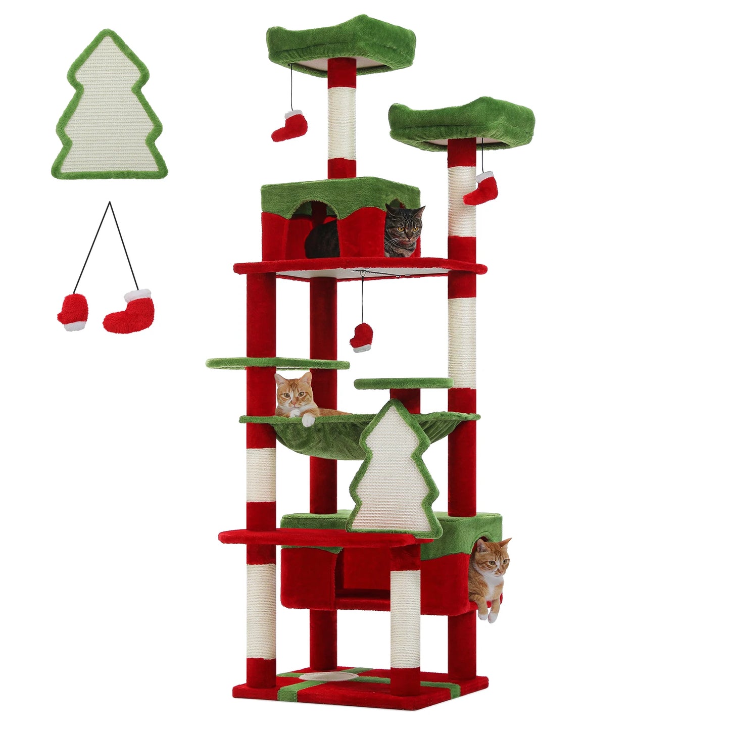 PAWZ Road Christmas Cat Tree With Sisal Scratching Posts