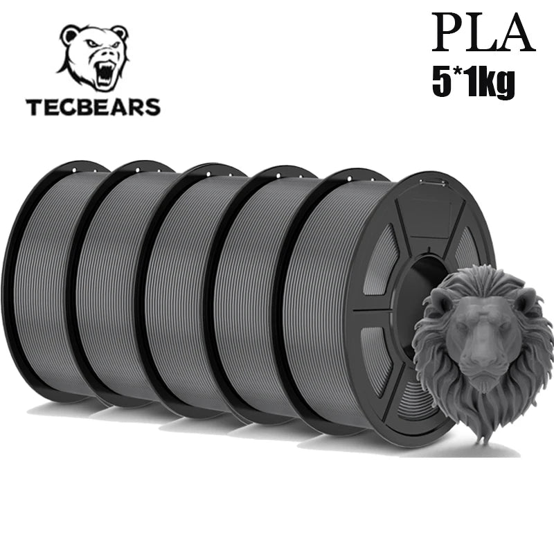 TECBEARS 3D Filament PLA/PETG/High Speed matte petg /abs/silk/HSMPLA/PLA Plus/pla 5kg 1.75mm 3D Printer Filament for 3D Printer