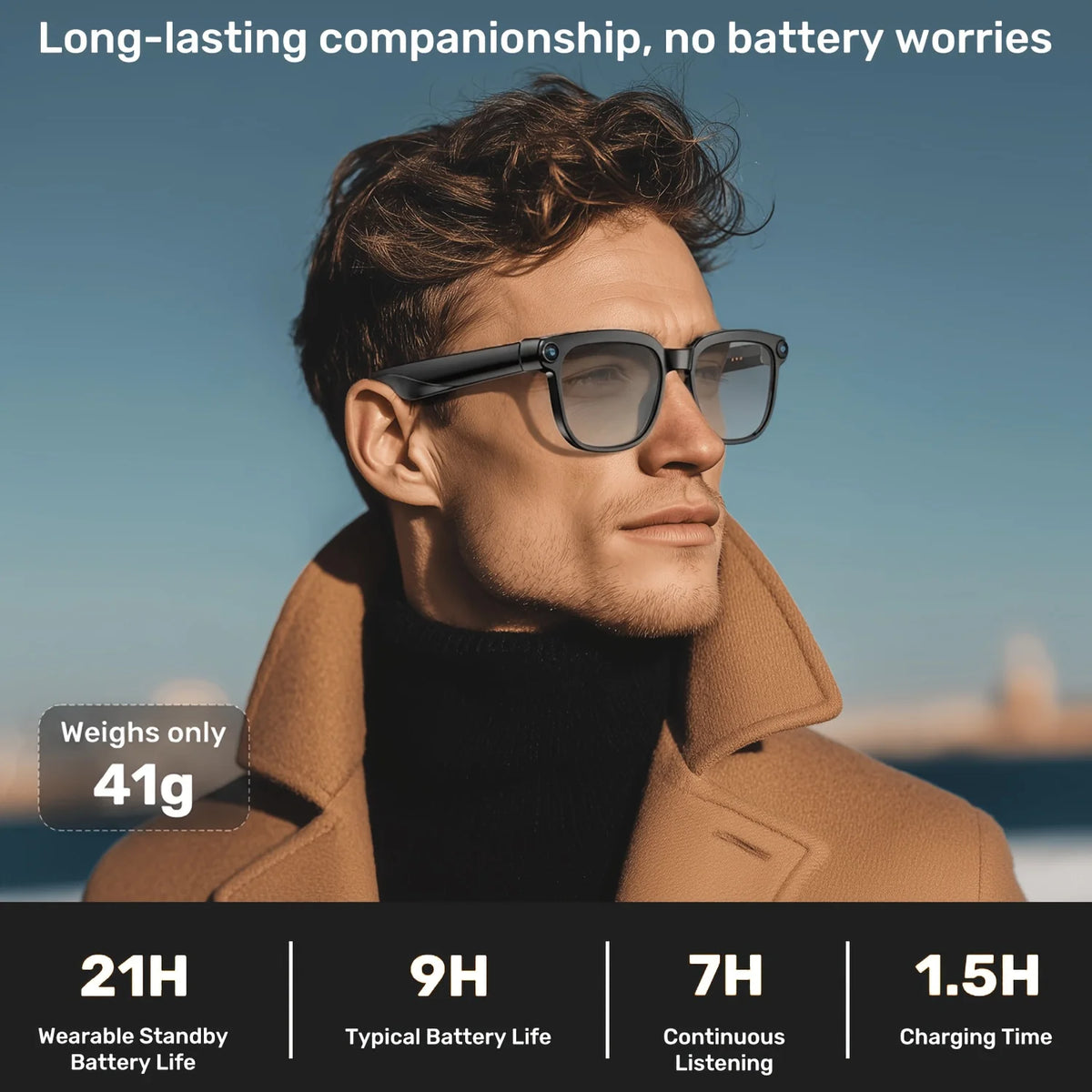 Smart Camera Glasses With Realtime Translation And Bluetooth